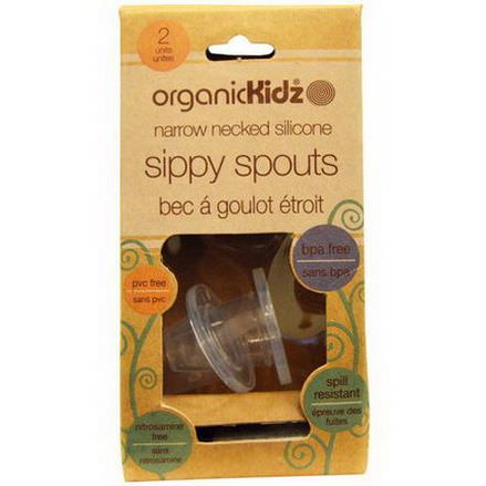 Organic Kidz, Narrow Necked Silicone Sippy Spouts, 2 Units