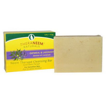 Organix South, TheraNeem Naturals, Neem Therapy Cleansing Bar, Oatmeal&Lavender 113g