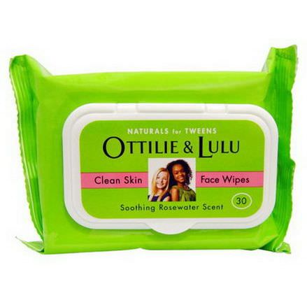 Ottilie&Lulu, Clean Skin Face Wipes, 30 Wipes