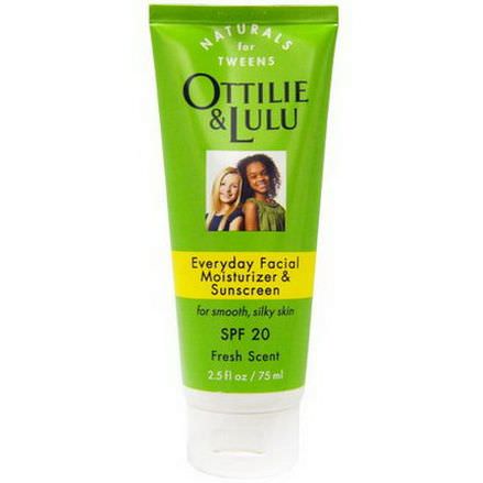 Ottilie&Lulu, Everyday Facial Moisturizer&Sunscreen, SPF 20, Fresh Scent 75ml