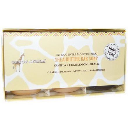 Out of Africa, Extra Gentle Moisturizing Shea Butter Bar Soap, 3 Bars 120g Each