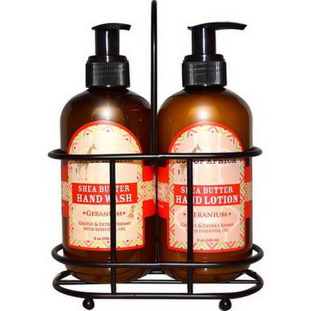 Out of Africa, Hand Caddy, Hand Wash&Lotion Set, Geranium, 2 Piece Set