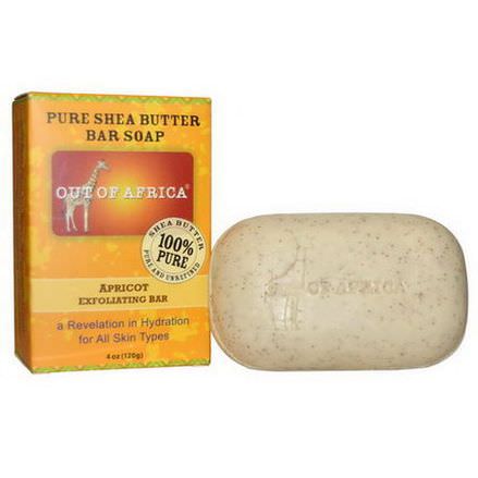 Out of Africa, Pure Shea Butter Bar Soap, Apricot Exfoliating Bar 120g