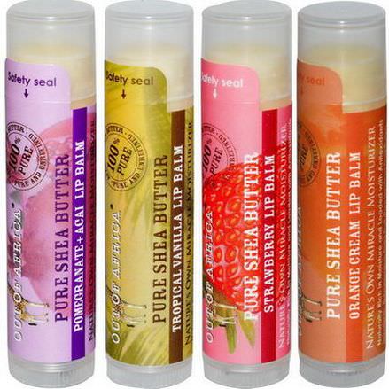 Out of Africa, Pure Shea Butter Lip Balm, 4 Pack.15 oz Each