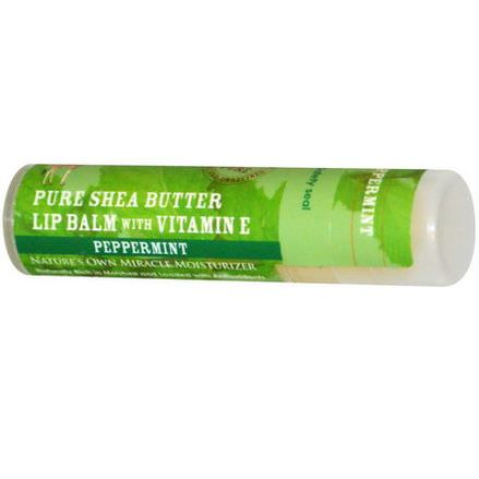 Out of Africa, Pure Shea Butter Lip Balm with Vitamin E, Peppermint 4g