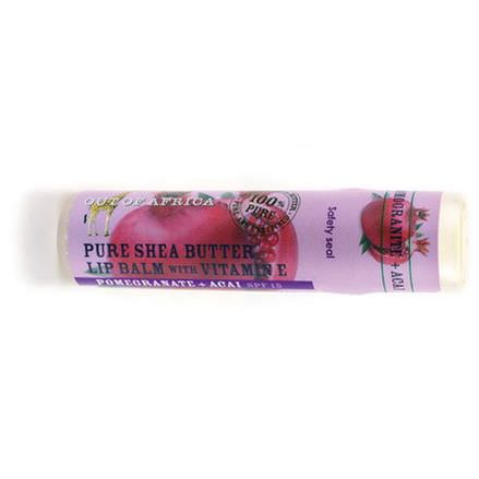 Out of Africa, Pure Shea Butter Lip Balm with Vitamin E, Pomegranate Acai 7g