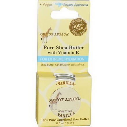 Out of Africa, Pure Shea Butter with Vitamin E, For Extreme Hydration, Vanilla 14.2g