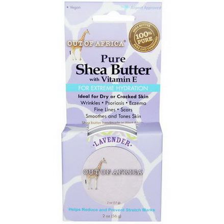 Out of Africa, Pure Shea Butter, with Vitamin E, Lavender 56g