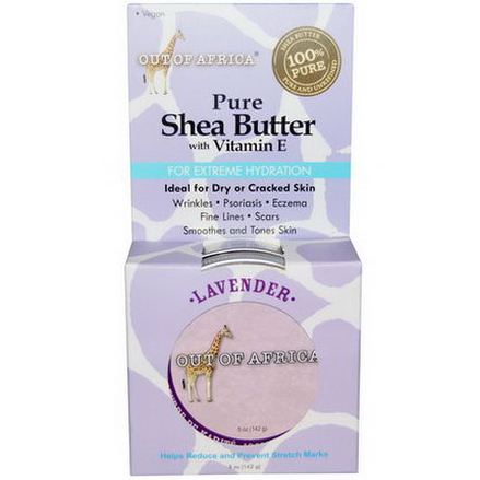 Out of Africa, Pure Shea Butter, with Vitamin E, Lavender 142g