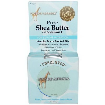 Out of Africa, Pure Shea Butter, with Vitamin E, Unscented 142g