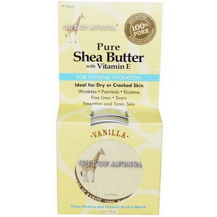 Out of Africa, Pure Shea Butter, with Vitamin E, Vanilla 142g