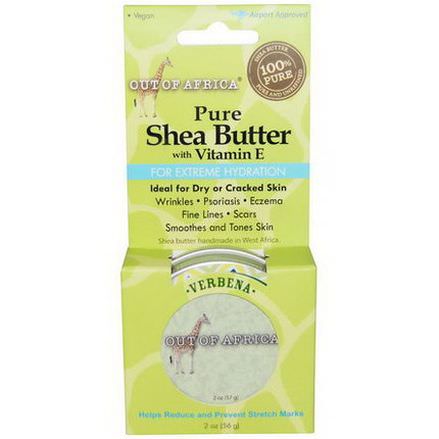 Out of Africa, Pure Shea Butter, with Vitamin E, Verbena 56g