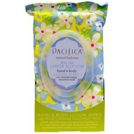 Pacifica, Hand&Body Lotion Wipes, Malibu Lemon Blossom, 30 Towelettes, 14.6 cm x 20 cm