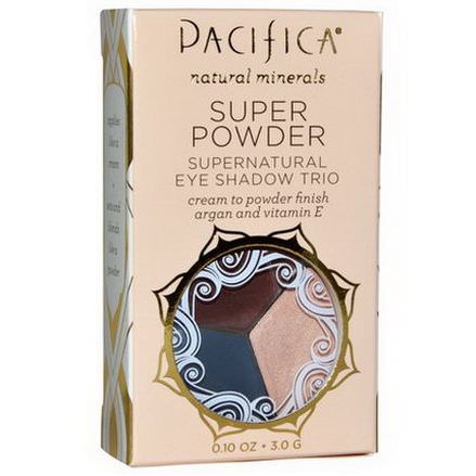 Pacifica, Super Powder Supernatural Eye Shadow Trio, Champagne, Supernova, Sky 3.0g
