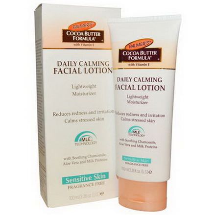 Palmer's, Cocoa Butter Formula, Daily Calming Facial Lotion, Sensitive Skin, Fragrance Free 100ml