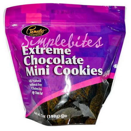 Pamela's Products, Simplebites, Extreme Chocolate Mini Cookies 198g