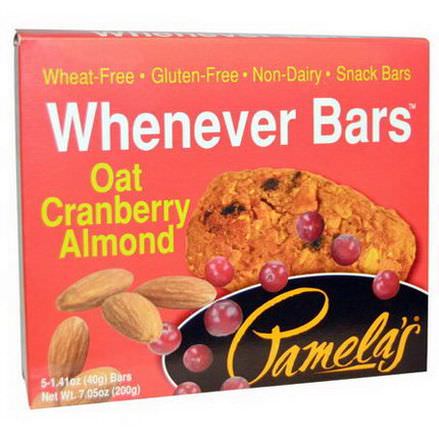Pamela's Products, Whenever Bars, Oat Cranberry Almond, 5 Bars 40g Each