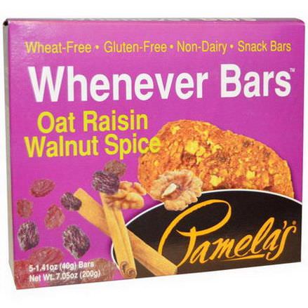 Pamela's Products, Whenever Bars, Oat Raisin Walnut Spice, 5 Bars 40g Each