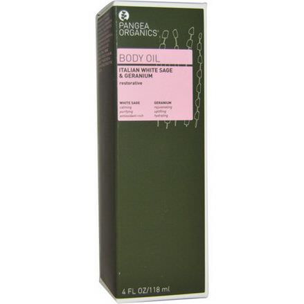 Pangea Organics, Body Oil, Italian White Sage&Geranium 118ml