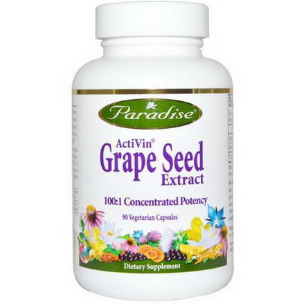 Paradise Herbs, ActiVin, Grape Seed Extract, 90 Veggie Caps