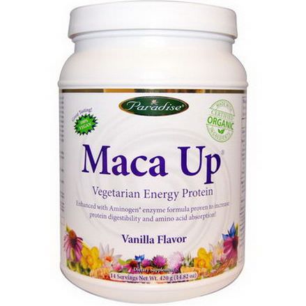 Paradise Herbs, Maca Up, Vegetarian Energy Protein, Vanilla Flavor 420g