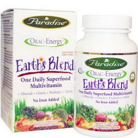 Paradise Herbs, ORAC-Energy, Earth's Blend, One Daily Superfood Multivitamin, 60 Veggie Caps