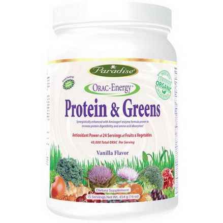 Paradise Herbs, Protein&Greens, Vanilla Flavor 454g
