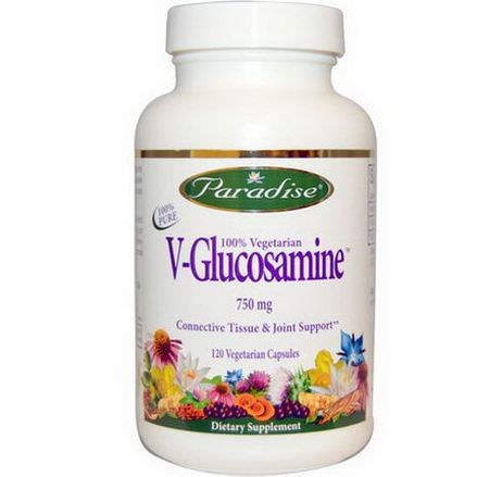 Paradise Herbs, V-Glucosamine, 750mg, 120 Veggie Caps