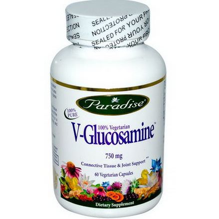 Paradise Herbs, V-Glucosamine, 750mg, 60 Veggie Caps