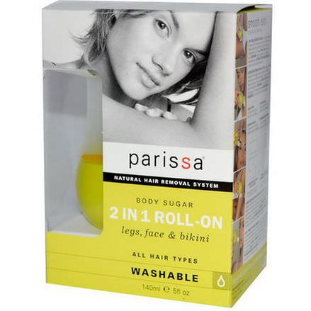 Parissa, Natural Hair Removal System, Body Sugar, 2 in 1 Roll-On 140ml 3 Piece Kit