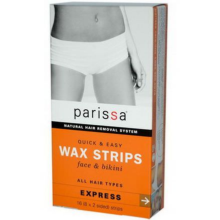 Parissa, Natural Hair Removal System, Wax Strips 8x2 Sided Strips