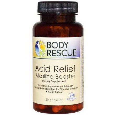 Peelu, Body Rescue Acid Relief Alkaline Booster, 60 Capsules