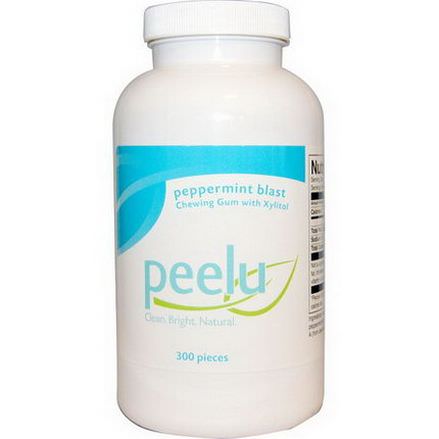 Peelu, Chewing Gum with Xylitol, Peppermint Blast, 300 Pieces