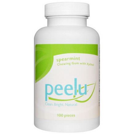 Peelu, Chewing Gum with Xylitol, Spearmint, 100 Pieces
