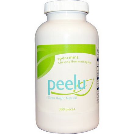 Peelu, Chewing Gum with Xylitol, Spearmint, 300 Pieces