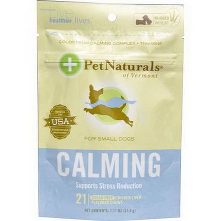 Pet Naturals of Vermont, Calming, For Small Dogs, Chicken Liver Flavor, 21 Bone-Shaped Chews 31.5g