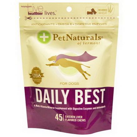 Pet Naturals of Vermont, Daily Best For Dogs, Chicken Liver Flavor, 45 Chews 157.5g