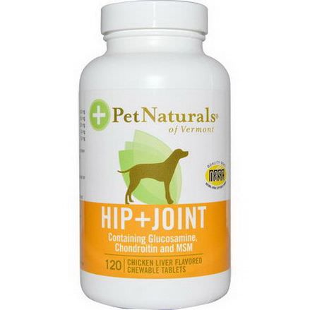 Pet Naturals of Vermont, Hip Joint, For Dogs, Chicken Liver Flavored, 120 Chewable Tablets