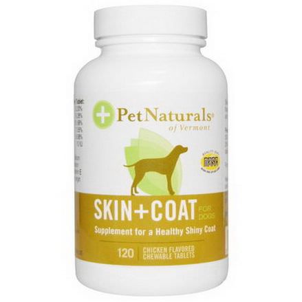 Pet Naturals of Vermont, Skin Coat, For Dogs, Chicken Flavored, 120 Chewable Tablets