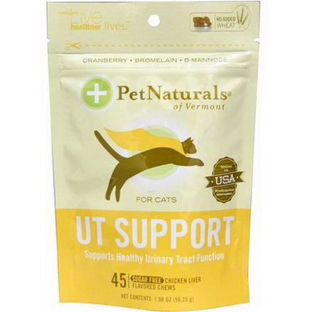 Pet Naturals of Vermont, UT Support for Cats, Chicken Liver Flavored, Sugar Free, 45 Chews 56.25g