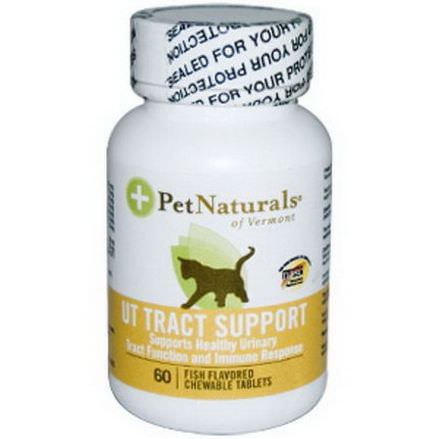 Pet Naturals of Vermont, UT Tract Support for Cats, 60 Fish Flavored Chewable Tablets