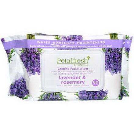Petal Fresh, Calming Facial Wipes, Lavender&Rosemary, 60 Wipes