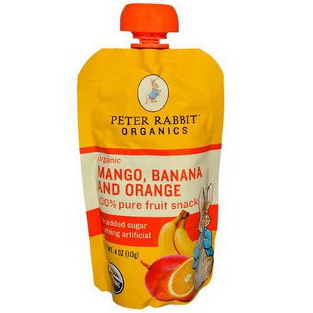 Peter Rabbit Organics, Organic, 100% Pure Fruit Snack, Mango, Banana and Orange 113g