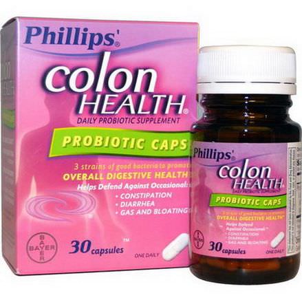 Phillip's, Colon Health Daily Probiotic Supplement, Probiotic Caps, 30 Capsules