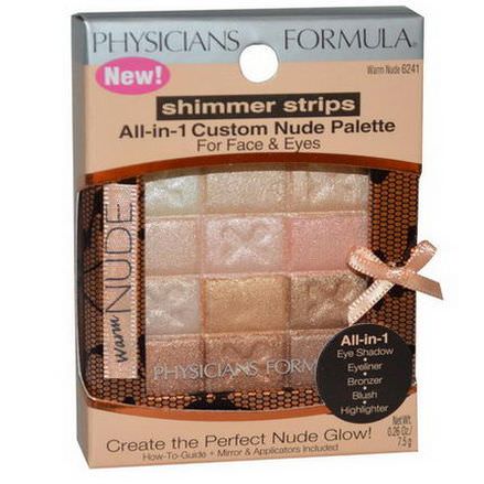 Physician's Formula, Inc. Shimmer Strips, All-in-1 Custom Nude Palette, Warm Nude 7.5g
