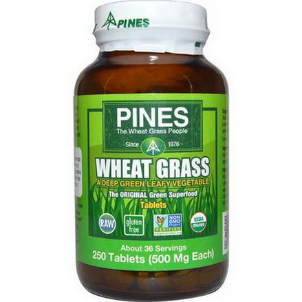 Pines International, Wheat Grass, 500mg, 250 Tablets