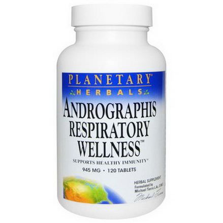 Planetary Herbals, Andrographis Respiratory Wellness, 945mg, 120 Tablets