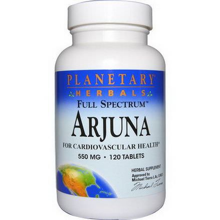 Planetary Herbals, Arjuna, Full Spectrum, 550mg, 120 Tablets