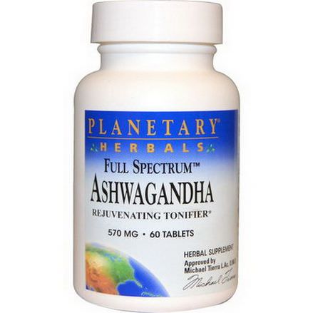 Planetary Herbals, Ashwagandha, Full Spectrum, 570mg, 60 Tablets