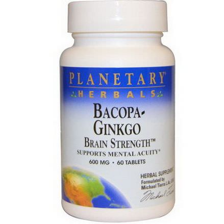 Planetary Herbals, Bacopa-Ginkgo, 600mg, 60 Tablets